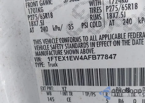 2010 Ford F-150 Stx/Xl z USA, uszkodzony, nr VIN 1FTEX1EW4AFB77847